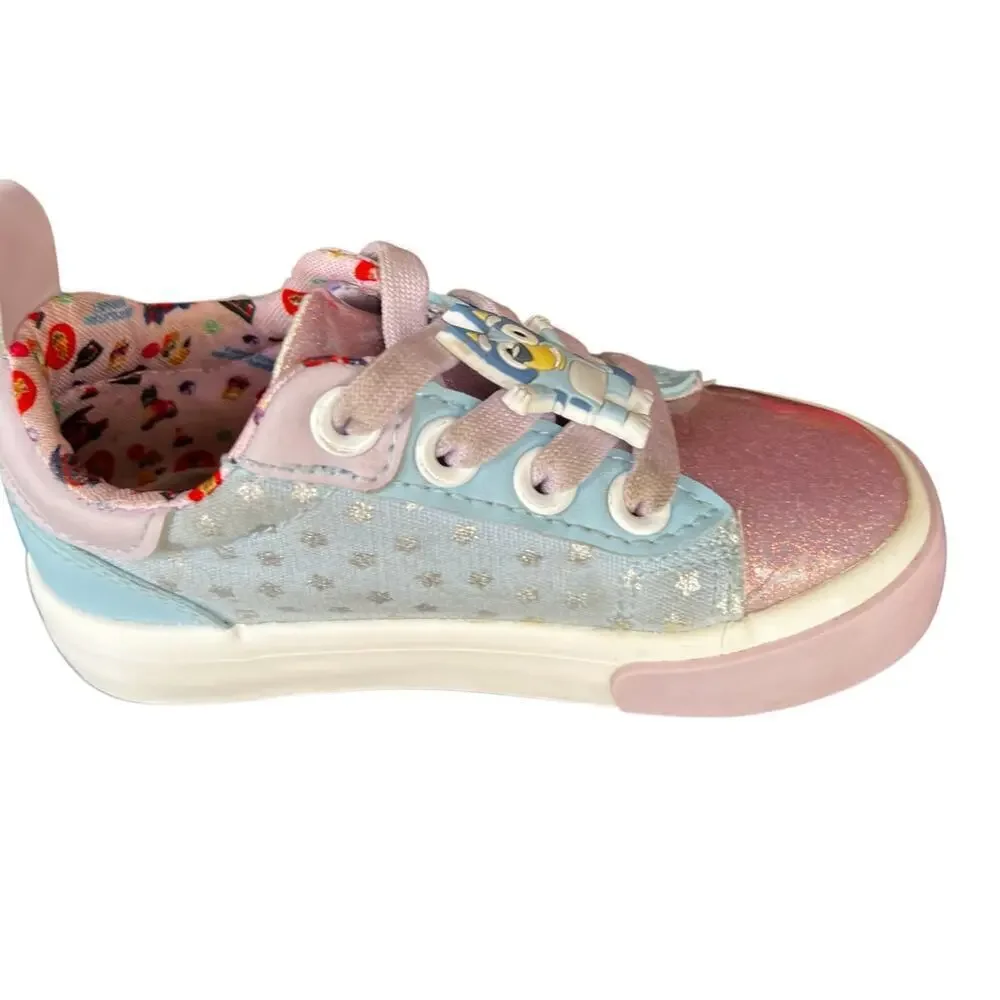 BLUEY BINGO toddler pink blue pastel slip on shoes sneakers groundup sz 7